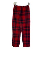 Vintage 80s Rockabilly Womens 8 Wool Pants Red Plaid High Rise Holiday