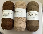 Knitco Aran 3x200g/420M 100% Acrylic Knitting Yarn in brown n beige colours