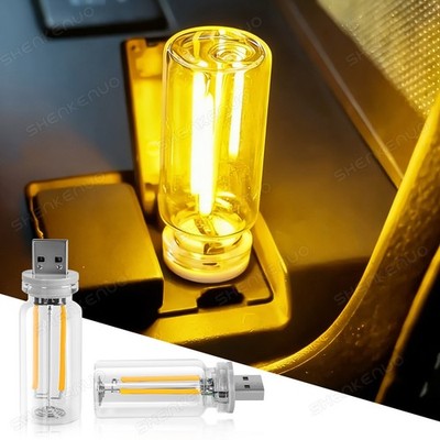 2x USB LED Lamp Car Interior Light Atmosphere Ambient Lamp Wireless Lighting