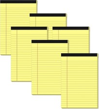 Yellow Note Pads 5X8 Small Legal Pads College Ruled Notepad for Office 6 Pack