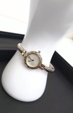 Yves Saint Laurent Bangle Watch White Silver Fully Functional Timepiece