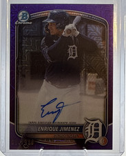Topps Bowman Chrome 2025 Enrique Jimenez Tigers Purple Mojo Auto /199 #BMA-EJ