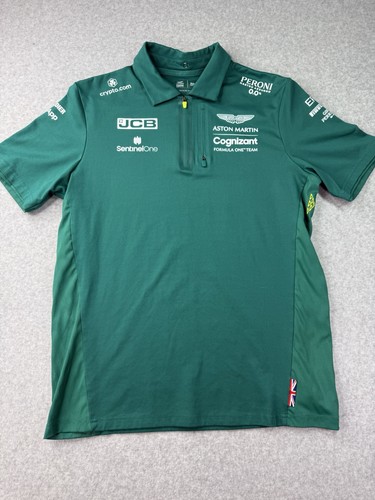 Aston Martin Cognizant F1 Team Polo Shirt Green Formula 1 Racing Men’s M. -126