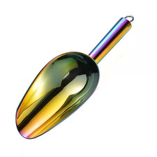 Stainless Steel Rainbow Ice Scoop 6 Oz. Titanium Colorful Plating Metal Multipur