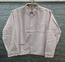 New ELWOOD Long Sleeve Oxford Shirt Pink/White Size Medium