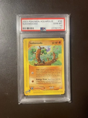 PSA 10 Sudowoodo Non Holo - 36/147 - Aquapolis - Pokemon - Read Description