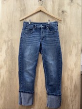Venus Denim Jeans Cuffed Hem High Rise Comfort Stretch Blue Size 4