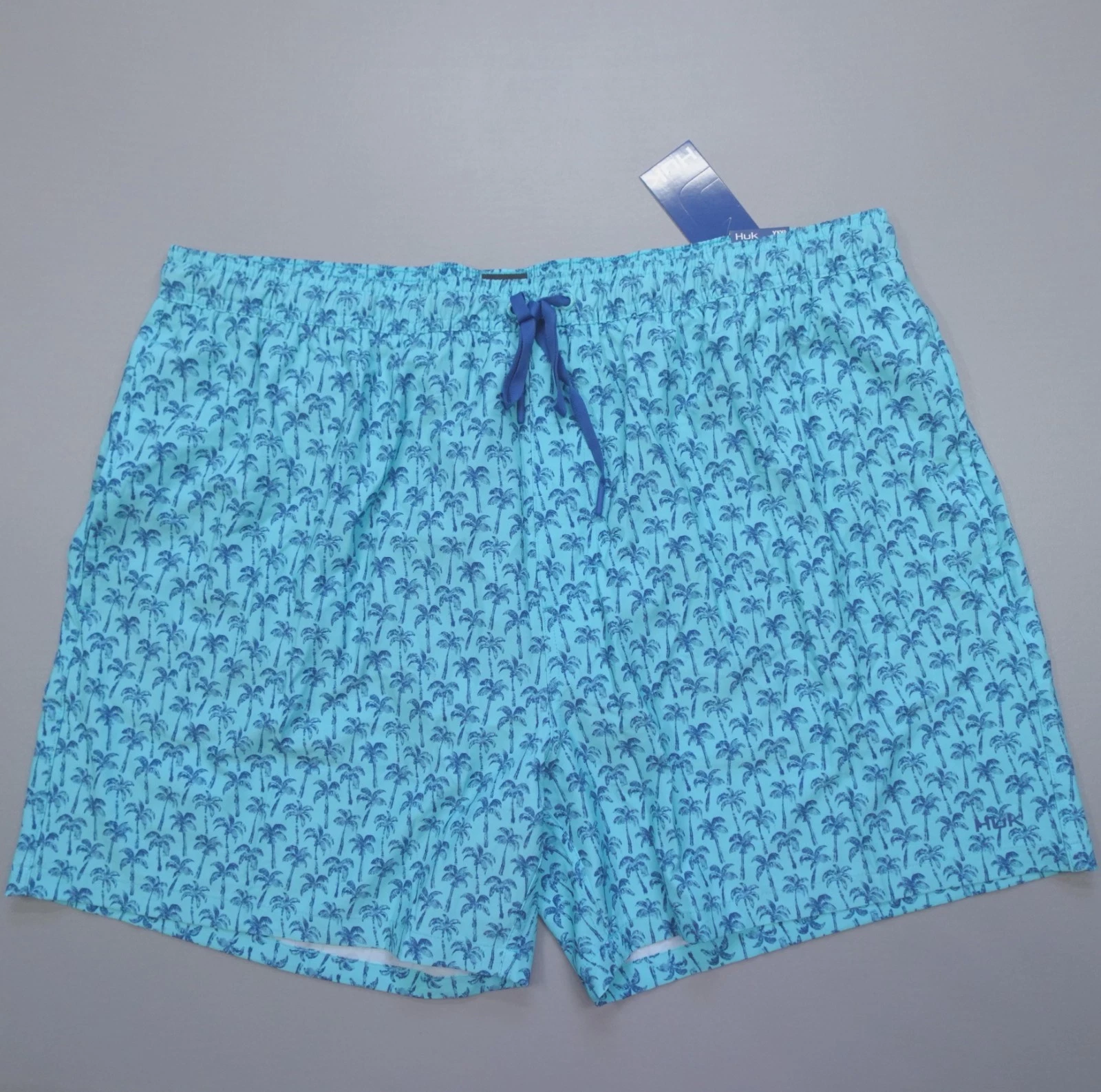 HUK Pursuit Volley Palm Print Blue Above the Knee Lined 5.5" Inseam Size 3XL