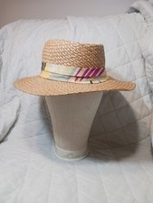 Vintage Mallory By Stetson Straw Panama Hat Size 7 1/4 - 7 3/8 w/ Paper Tag