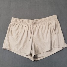Athletic Works Shorts Womens XXXL 22 Tan Heathered Drawstring Activewear Pockets