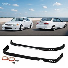 For 99-00 Honda Civic Ek 2dr 4dr Type R Style Pu Front Rear Bumper Lip Kit