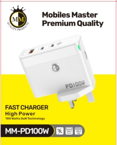 3 Port Plug Charger 100W PD MM with GaN Technology with 2 x Type C and Usb A - 第 7/9 張圖片