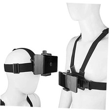 Phone Chest Mount Harness Vest and Head Strap Clip Holder for POV/VLOG,
