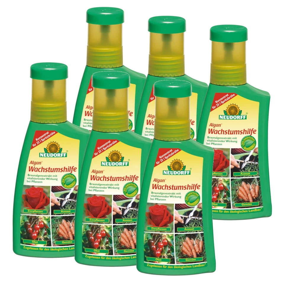 Neudorff Algan Wachstumshilfe 6x 250 ml - Wachstum Braunalgen Extrakt Dünger