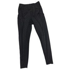 Tahari Sport High Waisted Textured Pattern Leggings Zipper Pockets Size S