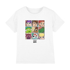 Disney Toy Story Figur Grid Kinder T-Shirt 3-8 Jahre, weiß