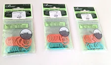Clover 354 Jumbo Stitch Ring Markers Small, Large 10 each Color Coded Pieces SM