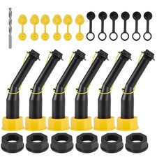Gas Can Spout Nozzle Set Replacement Universal Kit Leakproof Angle Filter Scr...