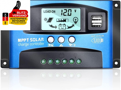 100A MPPT Solarladeregler, Solar Ladegerät Controller Mit LCD Display Dual USB M