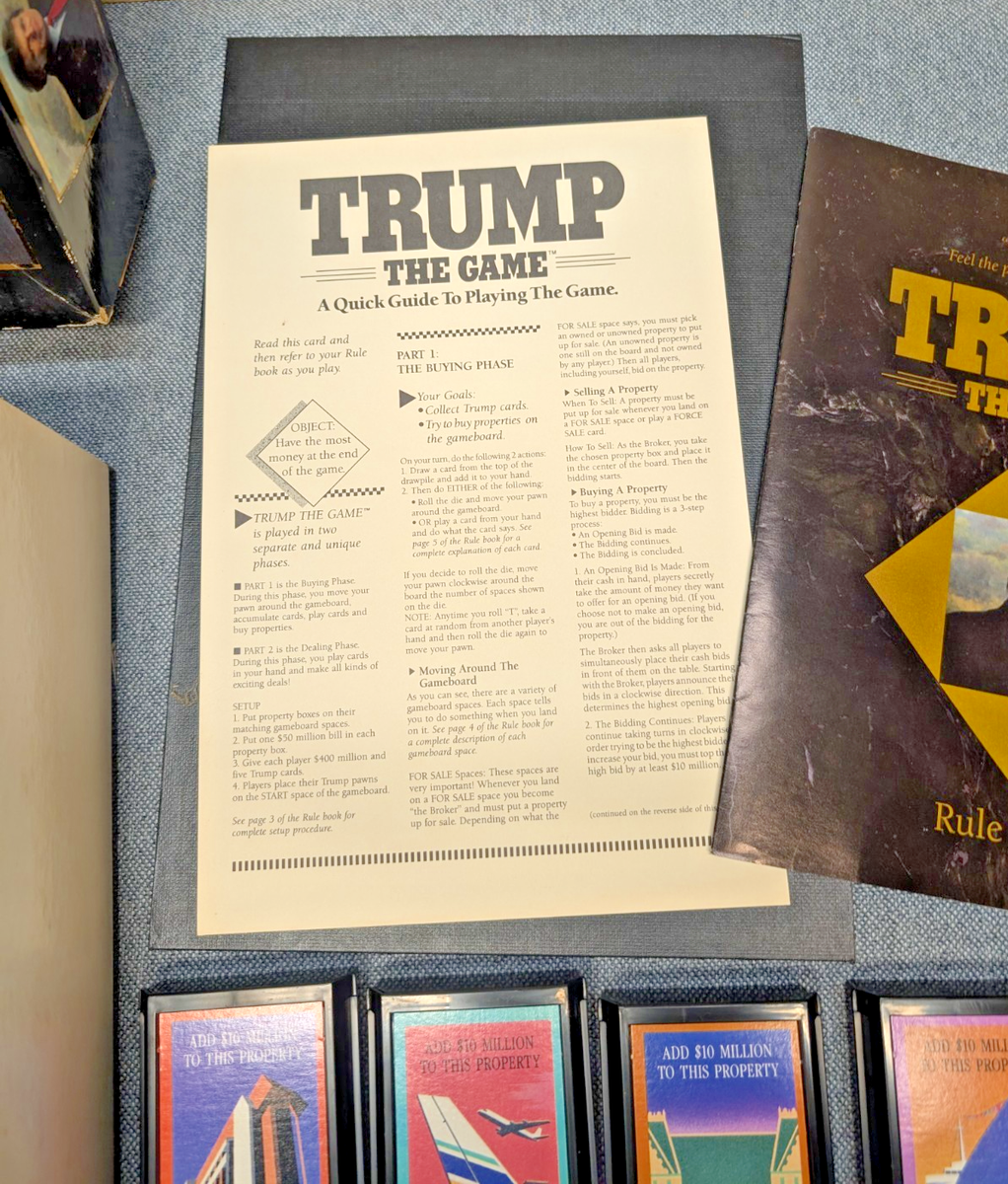 Trump The Game 1989 Milton Bradley Board Game Complete Vintage w