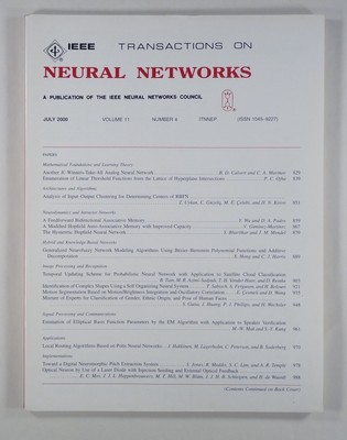 2000 IEEE NEURAL NETWORKS v11#4 machine learning FACE IDENTIFICATION clustering