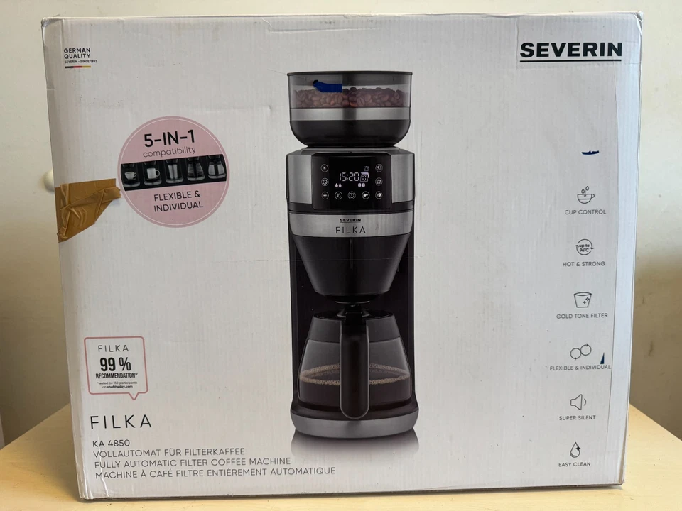 SEVERIN FILKA KA 4850 Vollauto Filter Kaffeemaschine Wie Neu LED Mahlwerk - Bild 3 von 4