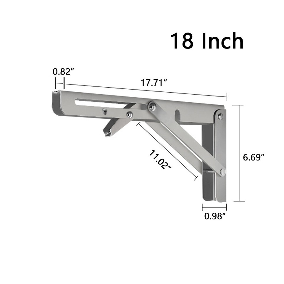 2 Pcs Folding Shelf Heavy Bracket Duty Wall Mounted Triangle Shelf 12 ...