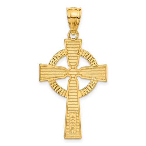 Real 14kt Yellow Gold Celtic Cross Pendant - Picture 3 of 6