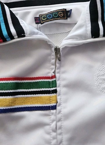 COOGI Men's Australian Track Suit Jacket Full Zip Sz.2XL White Multi Color - Picture 7 of 16