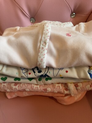 Lot Of 5 Outfits Baby Girl Coverall Bodysuits Size Newborn Kissy Kissy Magnetic