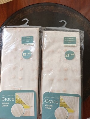 Dunelm Luxus transparente Platte 4 cm Schlitz Überschrift 140 cm Breite x 122 cm Tropfen Brandneu in Verpackung