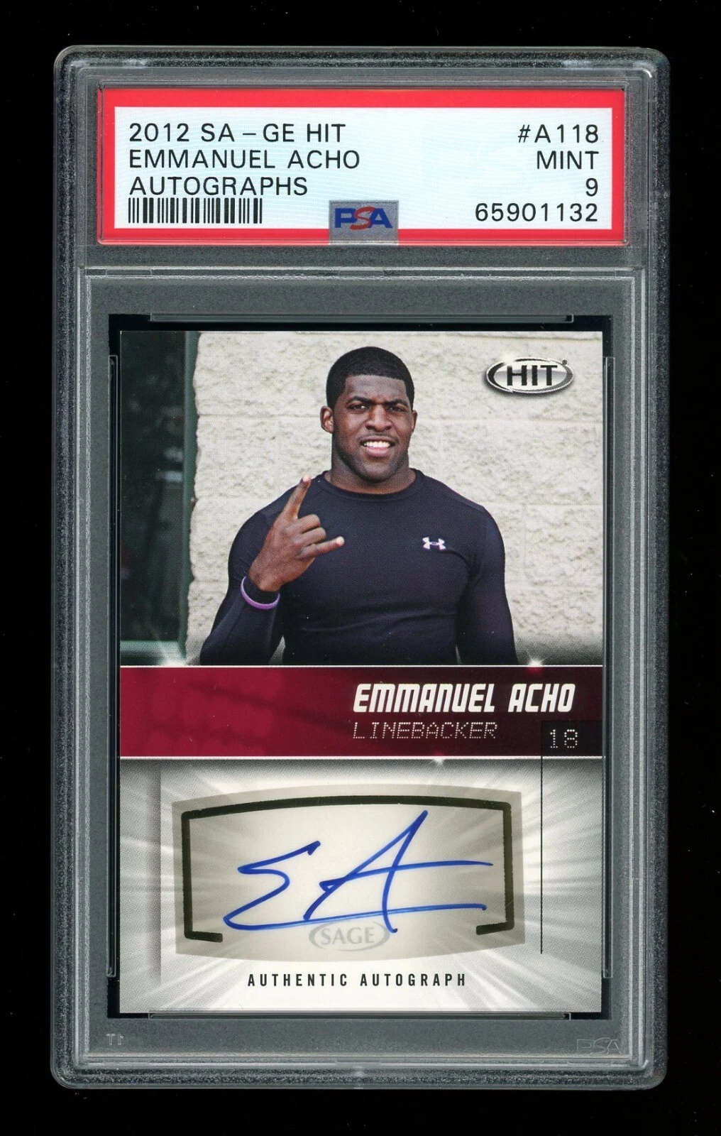 Emmanuel Acho SA-GE Hit Autographs #A118 Base