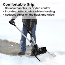 4.5 Ft Snow Shovel with Two D-Ring Handles & Aluminum Blade Snow Removal Tool