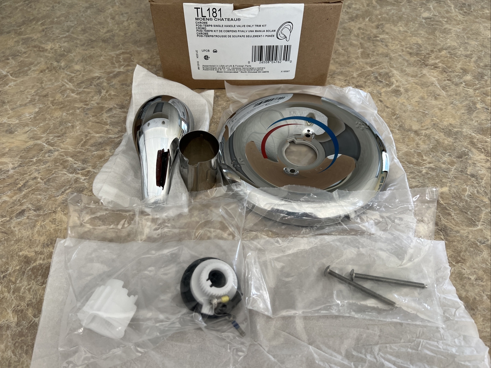 Moen TL181 Chateau Chrome Single Handle Valve Trim Kit PosiTemp