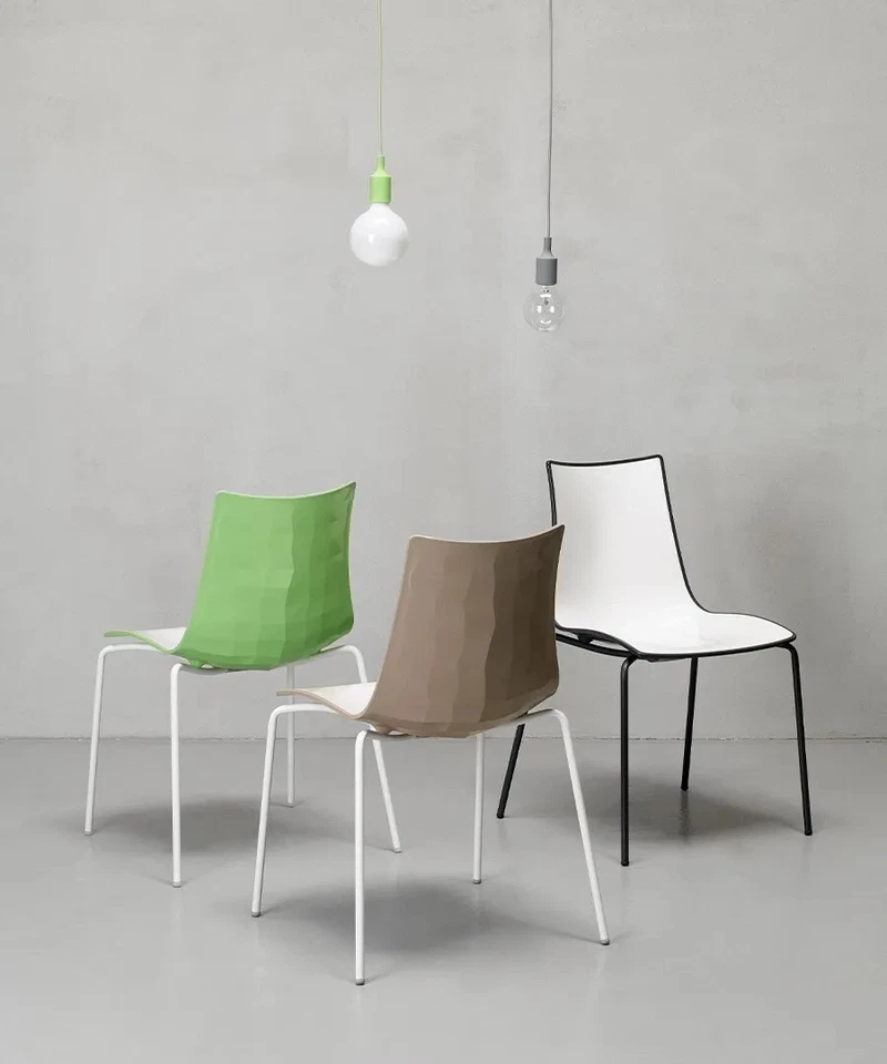 SCAB DESIGN SET da 6 SEDIE CASA BAR PRANZO ZEBRA BICOLORE 4 GAMBE VERNICIATE - Immagine 4 di 4