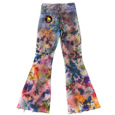 Jeans denim taglia 9 Hollister Boise GoatHead Fest Up ciclati tinti in cravatta ArtWear