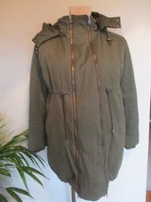 Jojo Maman Bebe Maternity & Beyond Khaki Quilted Parka Coat Jacket Size 12