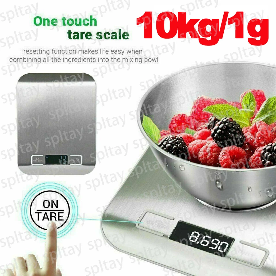 Digital 10kg Kitchen Scales Stylish LCD Food Cooking Postal Weighing Scales NEW