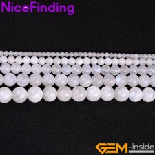 Natural Blue Fire Flash Rainbow Moonstone AAA Stone Beads For Jewelry Making 15"