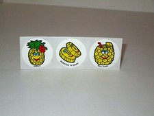 Vintage 1980s CTP Sniffy's Scratch And Sniff PINEAPPLE Glossy Sticker Strip 