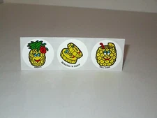 Vintage 1980s CTP Sniffy's Scratch And Sniff PINEAPPLE Glossy Sticker Strip 