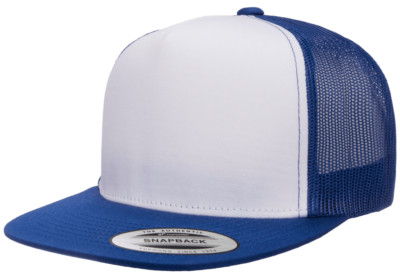 YP Classics Yupoong Flat Bill Trucker Cap Structured Meshback Snapback Hat 6006