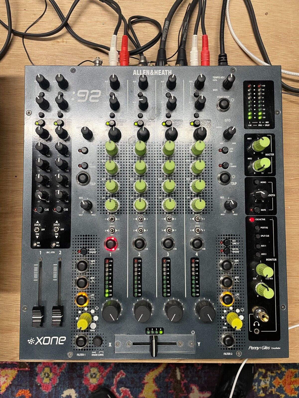 &amp; Heath XONE:92 DJ Mixer with Custom Knob Caps (RARE) w/ Decksaver 9381222264632 | eBay