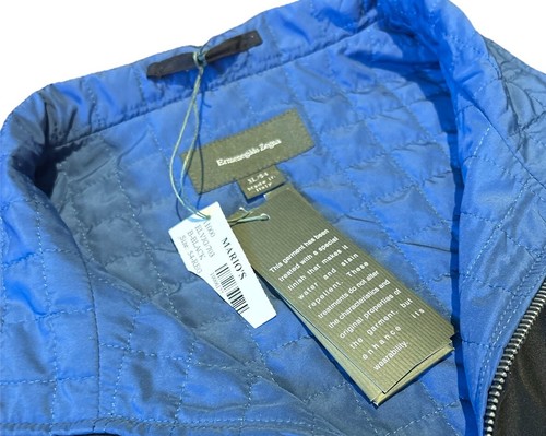 New Ermenegildo Zegna Vest Mens X-Large 54 Black Blue Full Zip Golf Nylon - Picture 2 of 10