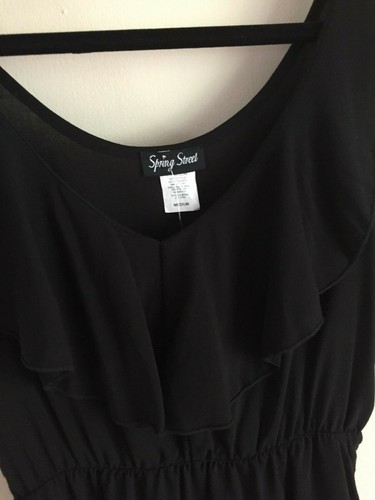 Spring Street Black Ruffled Sun Dress/Top Sleeveless Size Medium NWT - Picture 3 of 8