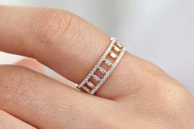 Amara Goldring Baguette & Brillanten Diamant 0,40ct Karat 585er 14K Gold VS G-H 