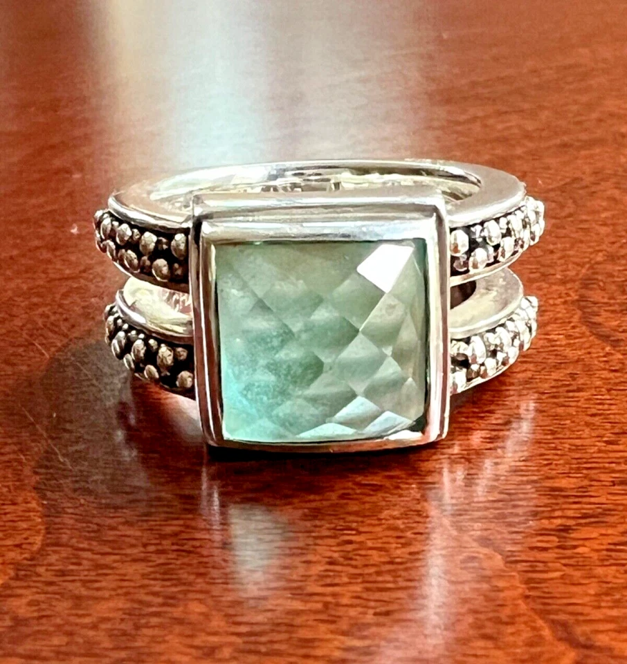 Кольцо морское Michael Dawkins из чистого серебра граненое Aqua, размер 6 - Изображение 4 из 4