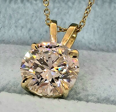 1.00 Ct D VS1 Lab Grown Diamond Solitaire Pendant 14k with Chain IGI Certified