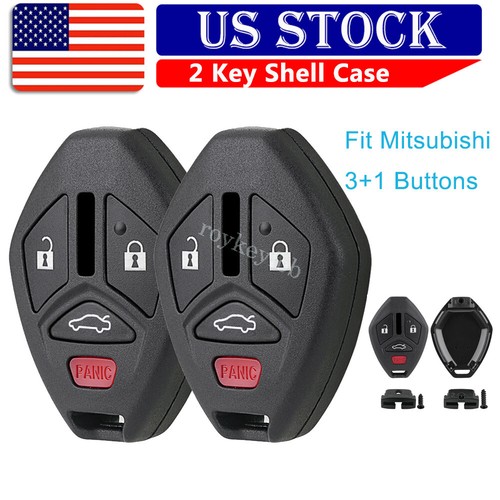 2 Key Fob Case Shell for 2006 2007 2008 2009 2010 2011 2012 Mitsubishi Eclipse