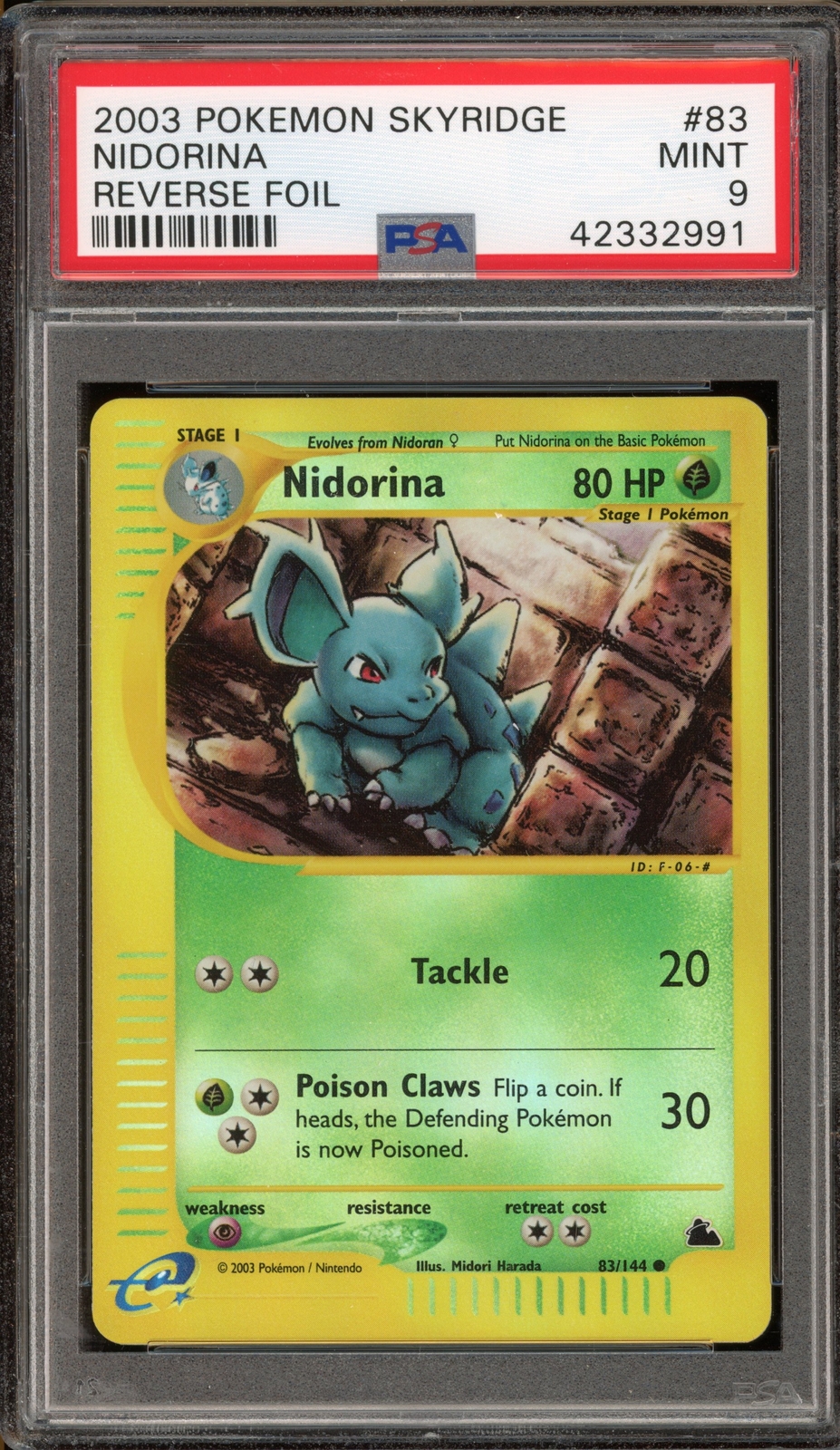 Pokemon Nidorina Skyridge Reverse Holo #83 PSA 9 Mint